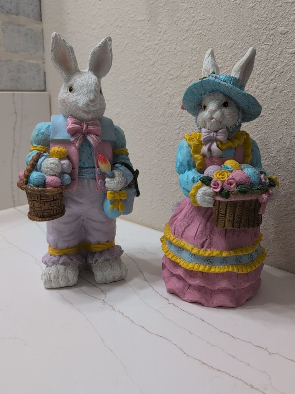 Cottontail Trails Vintage Easter Bunnies With Boxes, Spring Figurines